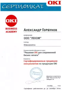 OKI: квалификации инженеров и менеджеров, документ 5