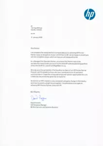 HP: сертификаты компании, документ 10